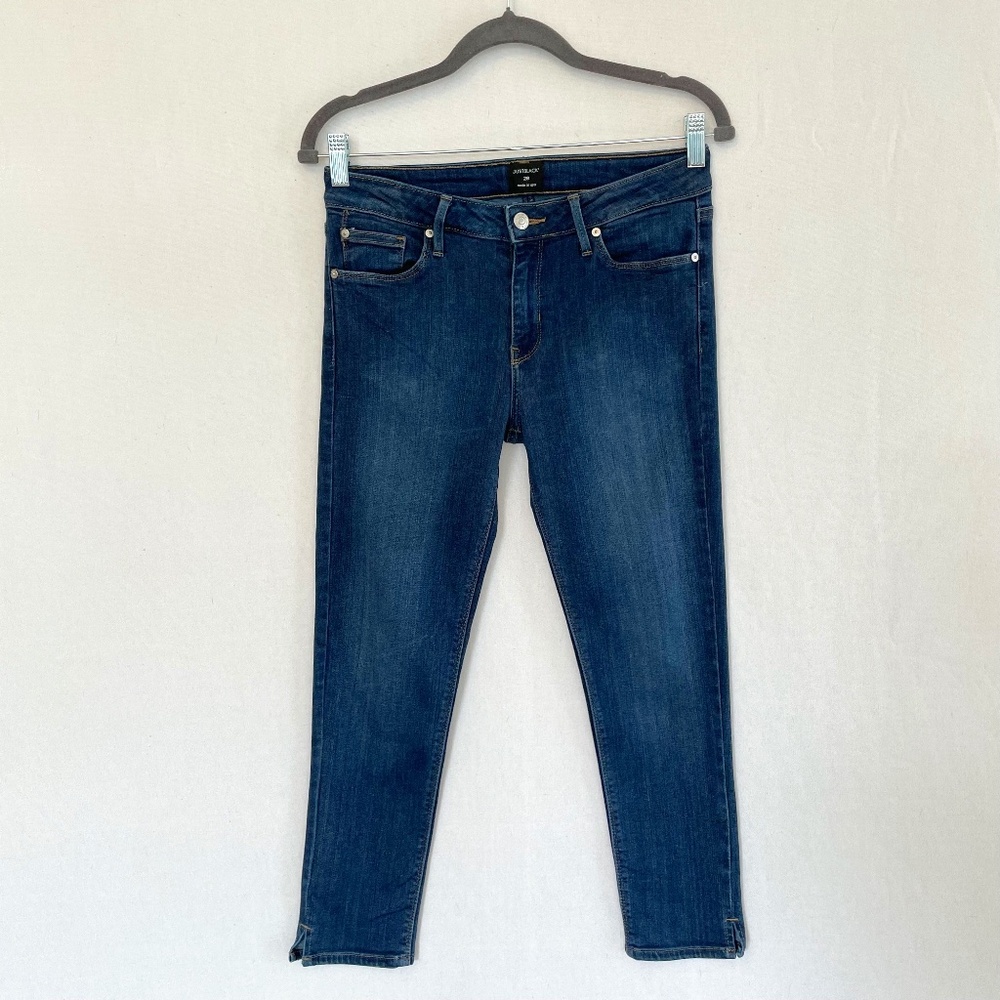 JUSTBLACK Women's Size 28 Dark Blue Denim Skinny Ankle Jeans